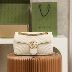 white Small Marmont 2.0 Shoulder Bag
