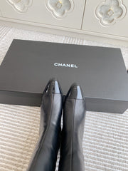 Electric embroidery diamond pointed toe thick heel long boots