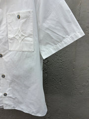 Single-breasted embossed short-sleeved shirt