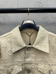 Fully embossed denim jacket