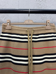 Striped wool shorts