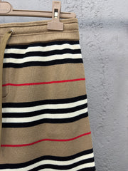 Striped wool shorts