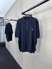 Embroidered woolen POLO shirt