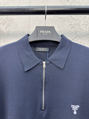 Embroidered woolen POLO shirt