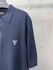 Embroidered woolen POLO shirt