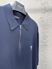 Embroidered woolen POLO shirt