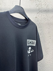 Nine-grid skull short sleeves on the back