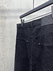 Checkerboard flocked jeans