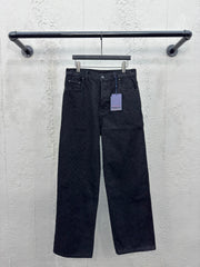 Checkerboard flocked jeans