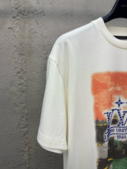 Rhinestone letter pattern short sleeves