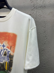 Rhinestone letter pattern short sleeves