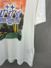 Rhinestone letter pattern short sleeves