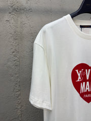 Heart print short sleeves