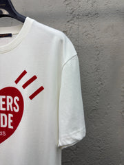 Heart print short sleeves