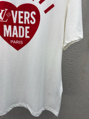 Heart print short sleeves