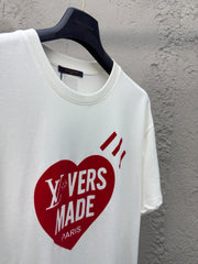 Heart print short sleeves