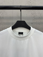 Back ink-splashed printed short sleeves