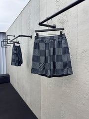 Silk checkerboard shorts