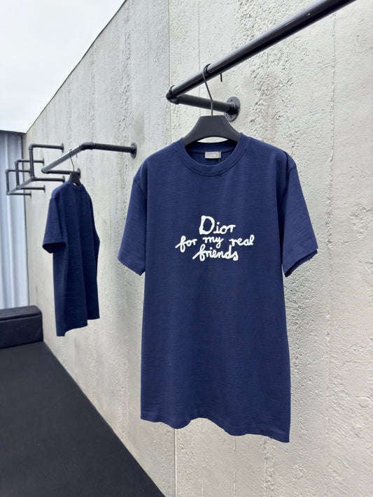 Letter embroidered short sleeves