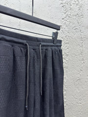 Checkerboard embroidered woolen shorts