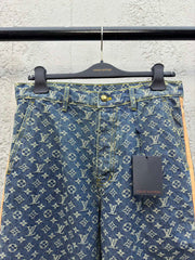 Jacquard full-print seam jeans