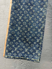 Jacquard full-print seam jeans