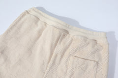 Cotton drawstring terry casual shorts