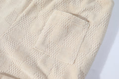 Cotton drawstring terry casual shorts