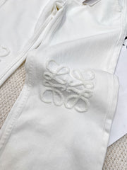 Classic white denim trousers