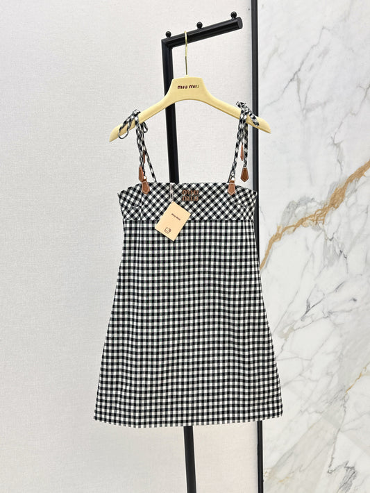 Plaid suspender dress