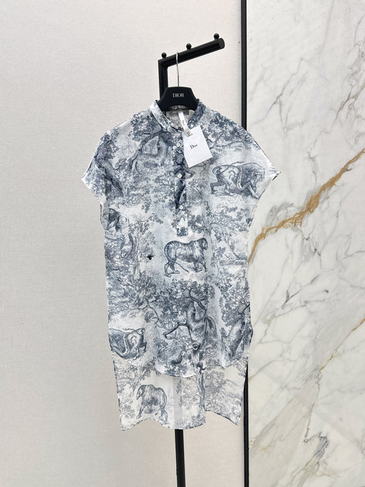 Animal print shirt dress