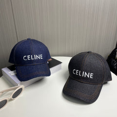Denim embroidered baseball cap