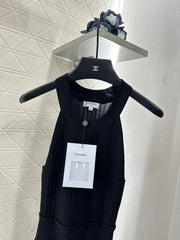Halter Neck, Cold Shoulder Knit Vest Dress