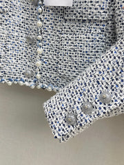 Beaded Silver Tweed Suit