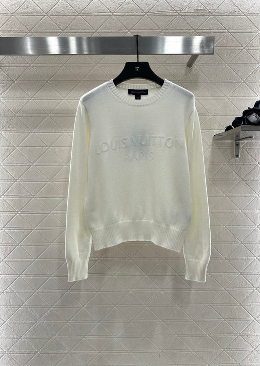 Beaded Lettering Knit Long Sleeve