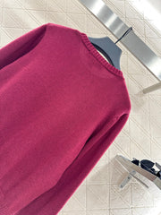Beaded Lettering Knit Long Sleeve
