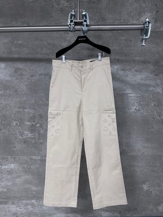 Embossed denim work pants