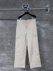 Embossed denim work pants