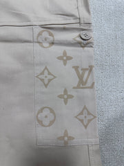 Embossed denim work pants