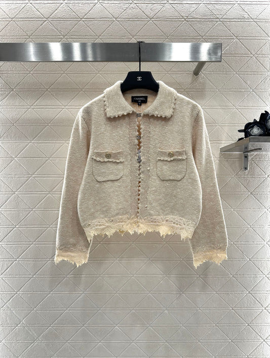 Embroidered Lace Knit Cardigan