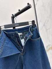 Straight-leg jeans with a monogram pattern