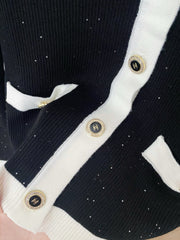 Black and White Minimalist Cardigan