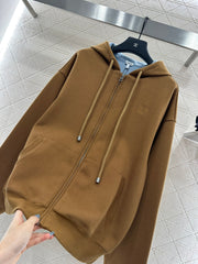 Hooded Zippered Drawstring Jacket