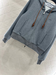 Hooded Zip-Up Jacket with Brushed Fleece