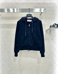 Hooded Zip-Up Jacket with Brushed Fleece