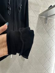 Hooded Zip-Up Jacket with Brushed Fleece