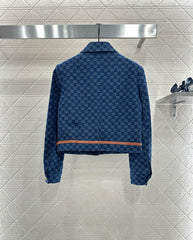 Lapel Jacquard Cropped Jacket