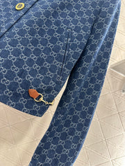 Lapel Jacquard Cropped Jacket