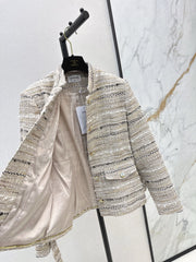 Waist-cinching woven jacket