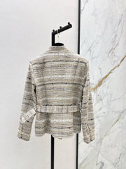 Waist-cinching woven jacket